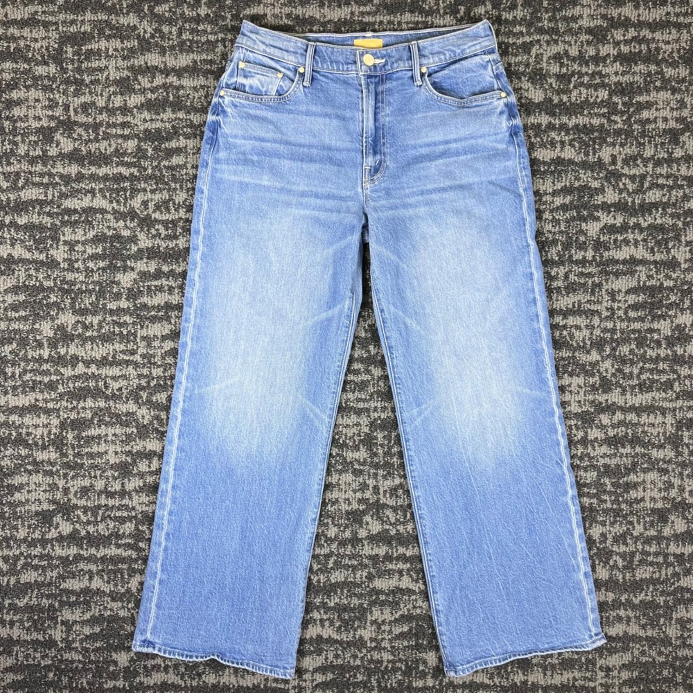 Mother The Mid Rise Maven Ankle Jeans Womens 26 Blue Magic School Bus Wide Leg